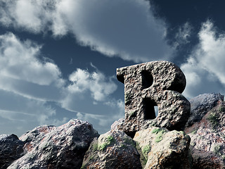 Image showing letter b rock under blue sky - 3d illustration