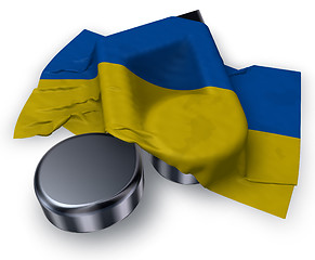 Image showing music note symbol and flag of the ukraine - 3d rendering