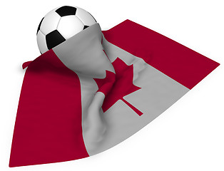 Image showing soccer ball and flag of canada - 3d rendering