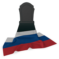 Image showing gravestone and flag of russia - 3d rendering