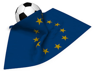 Image showing soccer ball and flag of the european union - 3d rendering