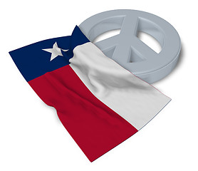 Image showing peace symbol and flag of texas - 3d rendering