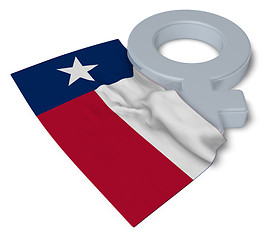 Image showing female symbol and flag of texas - 3d rendering