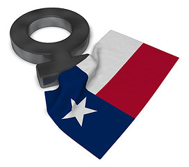 Image showing female symbol and flag of texas - 3d rendering