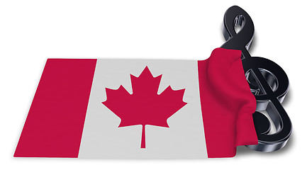 Image showing clef symbol and canadian flag - 3d rendering