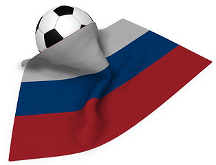 Image showing soccer ball and flag of russia - 3d rendering