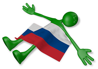 Image showing dead cartoon guy and flag of russia - 3d illustration