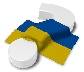 Image showing question mark and flag of ukraine - 3d illustration