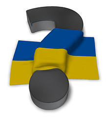 Image showing question mark and flag of ukraine - 3d illustration