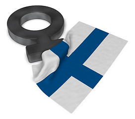 Image showing female symbol and flag of finland - 3d rendering