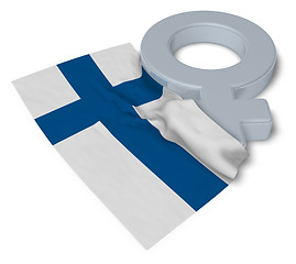 Image showing female symbol and flag of finland - 3d rendering