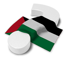 Image showing question mark and flag of palestine - 3d illustration