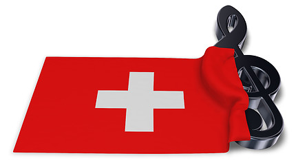 Image showing clef symbol symbol and swiss flag - 3d rendering