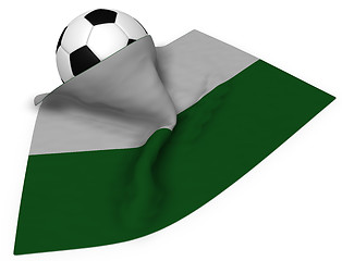 Image showing soccer ball and flag of saxony - 3d rendering