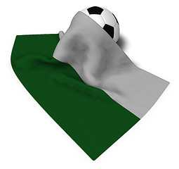 Image showing soccer ball and flag of saxony - 3d rendering