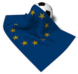 Image showing soccer ball and flag of the european union - 3d rendering