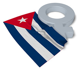 Image showing female symbol and flag of cuba - 3d rendering