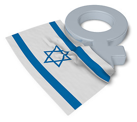 Image showing female symbol and flag of israel - 3d rendering