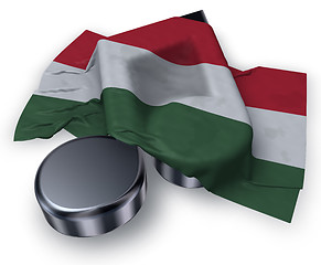 Image showing music note symbol symbol and hungarian flag - 3d rendering