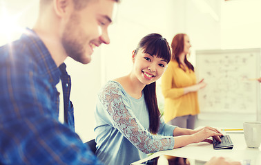 Image showing creative team with tablet pc computer at office