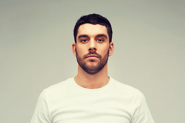 Image showing young man portrait over gray background