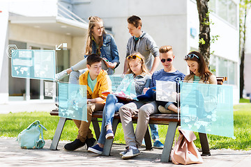 Image showing group of students with notebooks at school yard