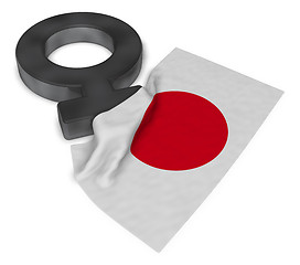 Image showing female symbol and flag of japan - 3d rendering