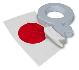 Image showing female symbol and flag of japan - 3d rendering