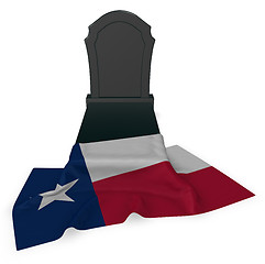 Image showing gravestone and flag of texas - 3d rendering