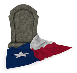 Image showing gravestone and flag of texas - 3d rendering