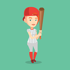 Image showing Baseball player with bat vector illustration.