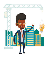 Image showing Man having business idea vector illustration.