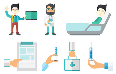 Image showing Vector set of doctor characters and patients.