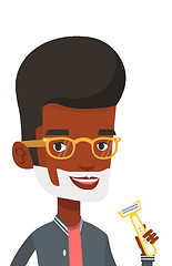 Image showing Man shaving his face vector illustration.