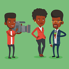 Image showing TV interview vector illustration.