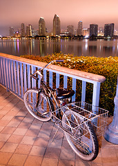 Image showing Coronado Island Sidewalk Bicycle San Diego Waterfront Downtown C