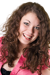 Image showing Portrait of the smiling young woman. Isolated