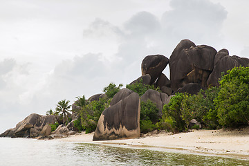 Image showing island beach in indian ocean on seychelles