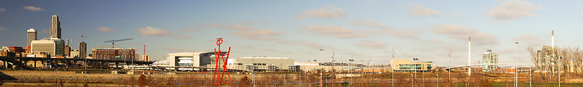 Image showing Long Panoramic Omaha Nebraska Downtown City Skyline