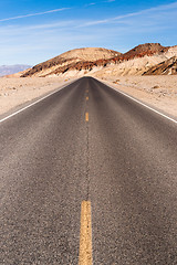 Image showing Panoramic View Open Road Death Valley National Park Highway