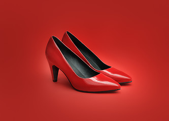 Image showing Red Pumps on Red