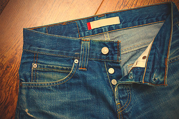 Image showing Unbuttoned jeans