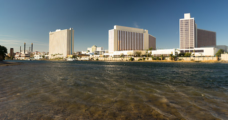 Image showing Laughlin Nevada Colorado River Waterfront Downtown City Skyline