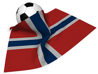 Image showing soccer ball and flag of norway - 3d rendering