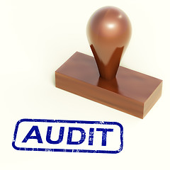 Image showing Audit Rubber Stamp Shows Financial Accounting Examination