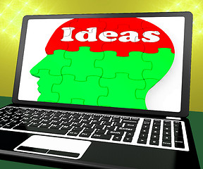 Image showing Ideas On Brain On Laptop Shows Technology Inventions