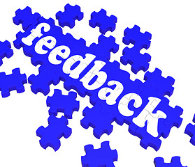 Image showing Feedback Puzzle Shows Satisfaction Surveys