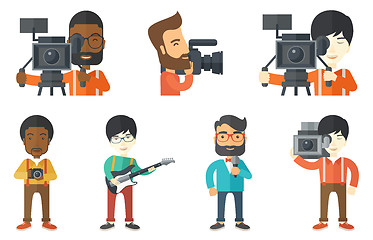 Image showing Vector set of media people characters.