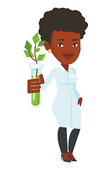 Image showing Scientist with test tube vector illustration.