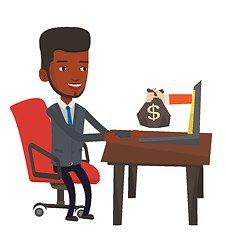 Image showing Businessman earning money from online business.